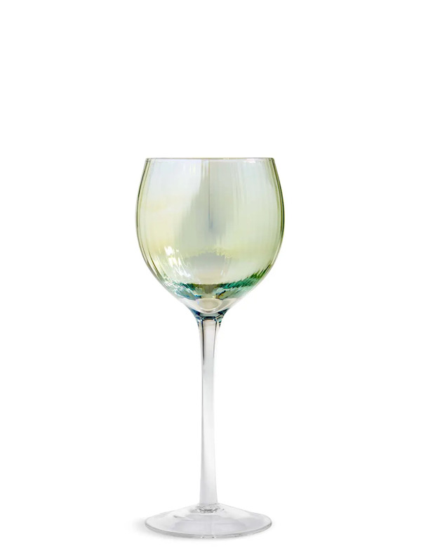  M&s Set Of 4 Ophelia Wine Glasses Green Mix 