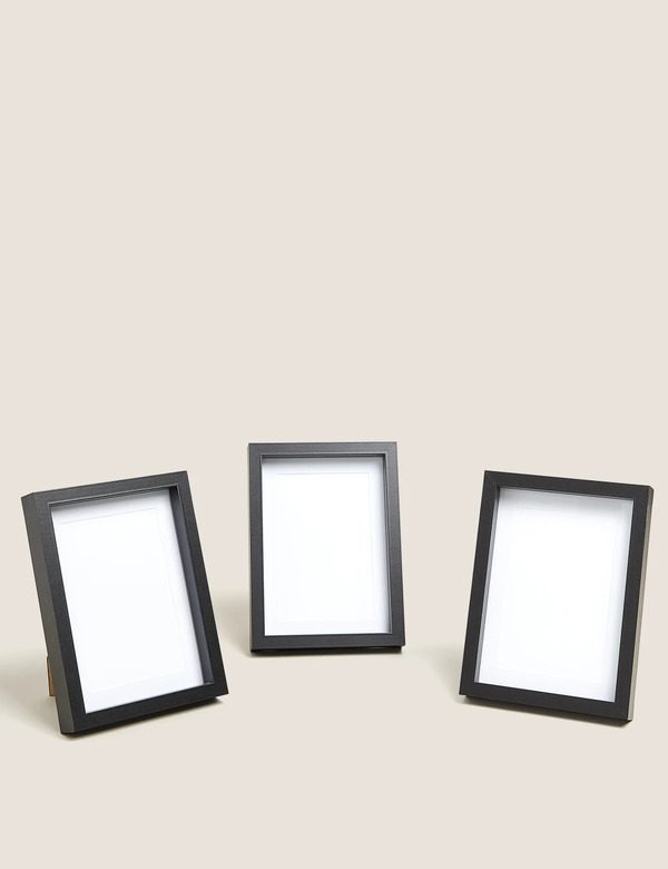  M&s Set Of 3 Photo Frames 4x6 Inch Black 