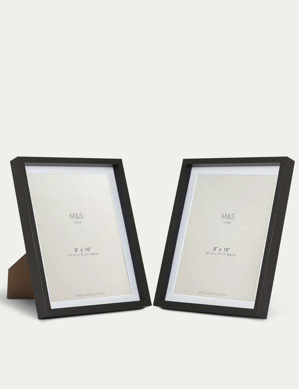  M&s Set Of 2 Photo Frames 8x10 Inch Black 