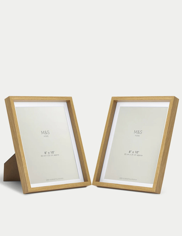  M&s Set Of 2 Photo Frames 8x10 Inch Natural Mix 