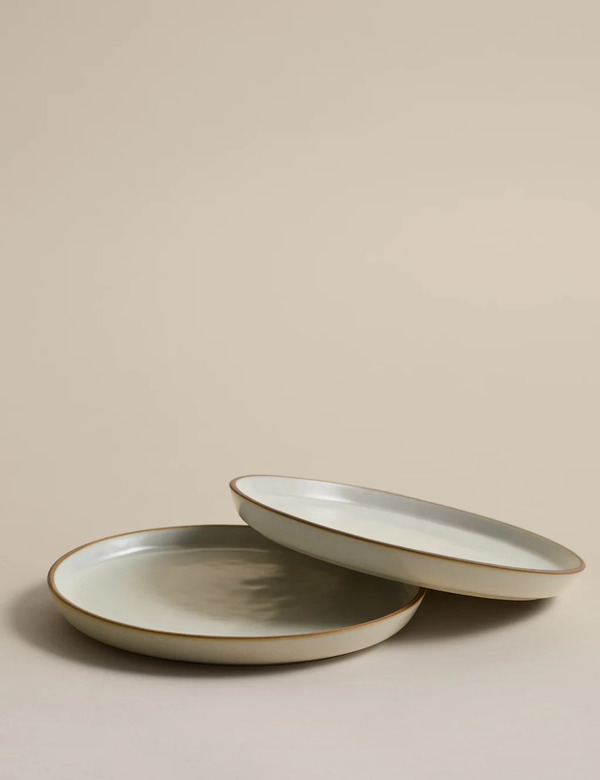 M&s Set Of 2 Picky Bits Side Plates Natural 