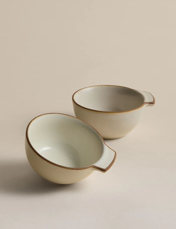  M&s Set Of 2 Picky Bits Small Handle Bowls Natural 