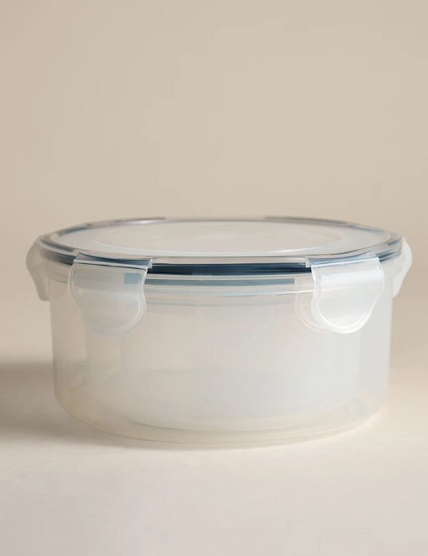  M&s Set Of 3 Round Clip Storage Containers Black 