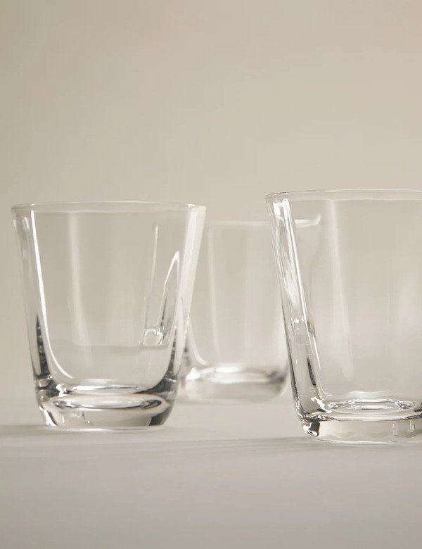  M&s Set Of 4 Soda Optic Tumblers 