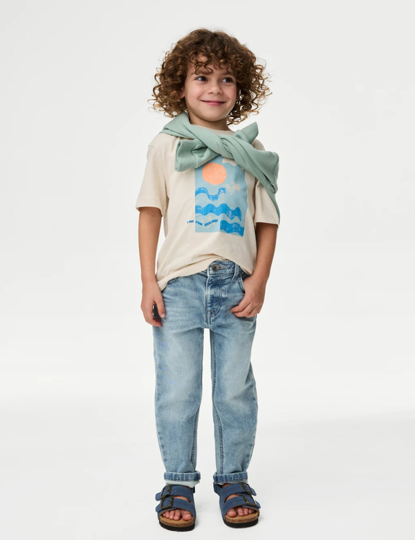  M&s Skinny Cotton Rich Jeans (2-8 Yrs) Light Denim 