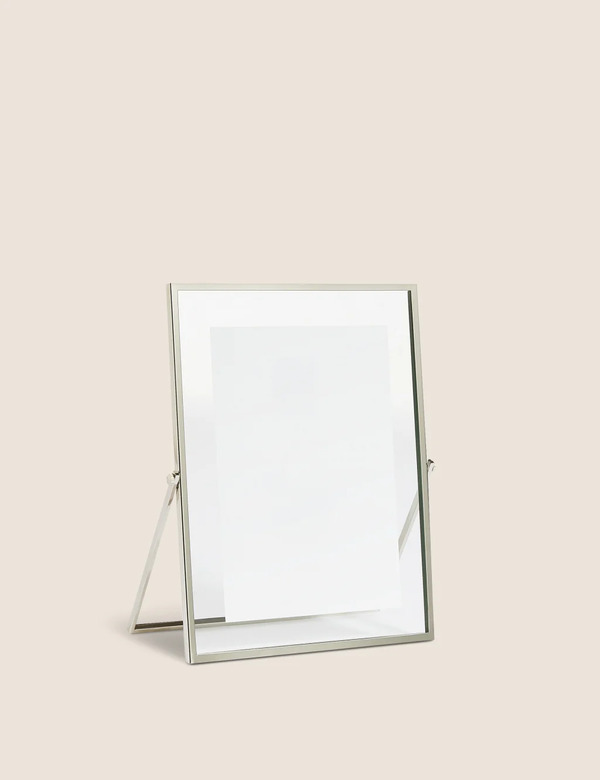  M&s Skinny Easel Photo Frame 4x6 Inch Silver 