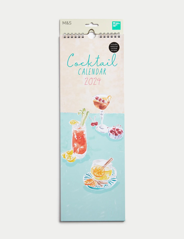  M&s 2025 Slimline Calendar - Cocktails Design 