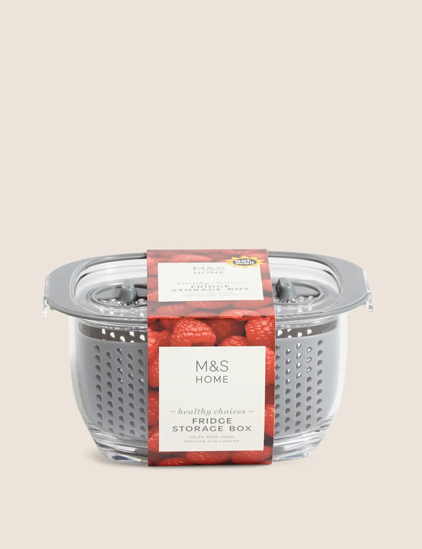  M&s Small Fridge Storage Box Light Grey 