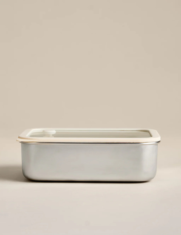  M&s Small Stainless Steel Food Storage Container Cream 