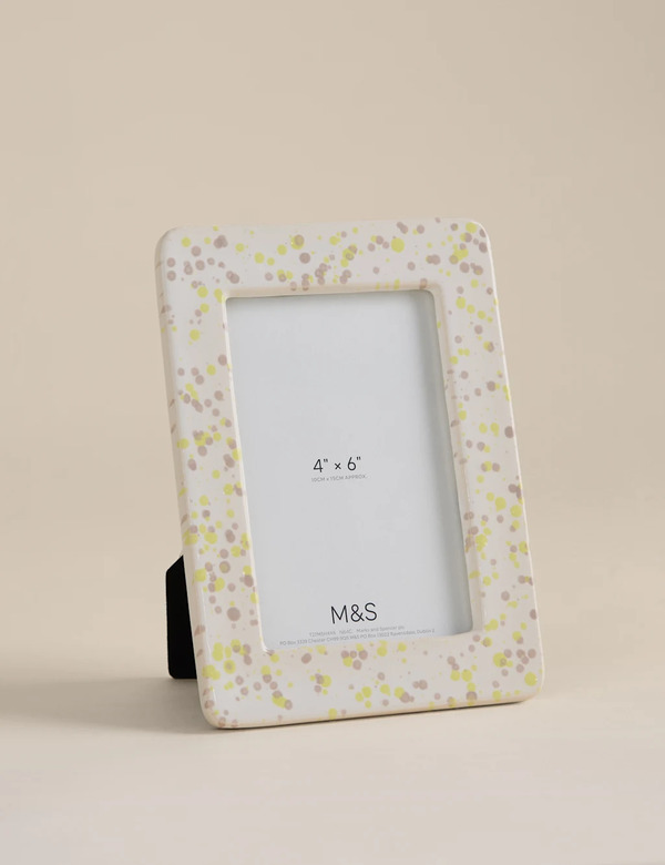  M&s Splatter Ceramic Photo Frame 4x6 Inch Multi 