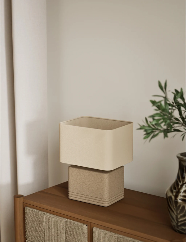  M&s Stone Effect Table Lamp Brown 