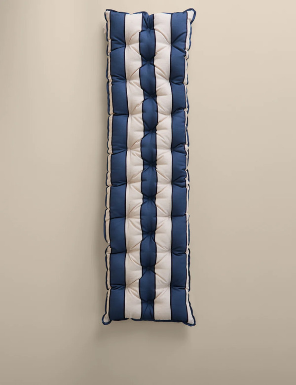 M&s Striped Outdoor Bench Pad Blue Mix 