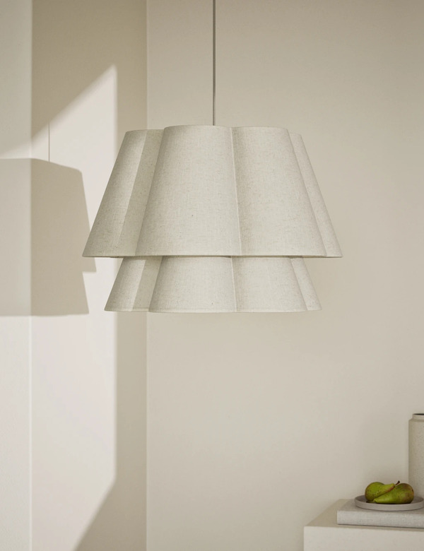  M&s 2 Tier Scallop Ceiling Lamp Shade Natural 