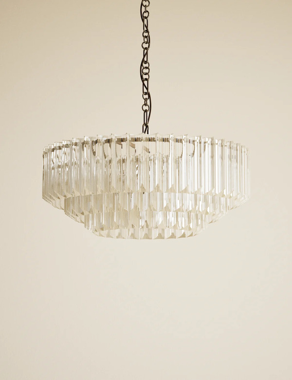  M&s 3 Tiered Glass Chandelier Champagne 