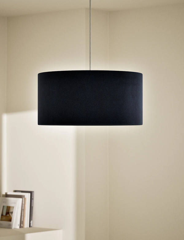  M&s Velvet Oversized Ceiling Lamp Shade Navy 