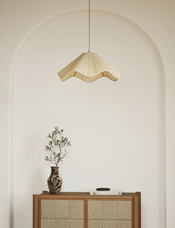  M&s Wave Pleated Easy Fit Ceiling Lamp Shade Cream 