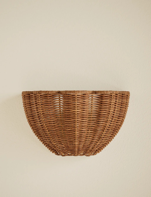  M&s Wicker Wall Light Natural 