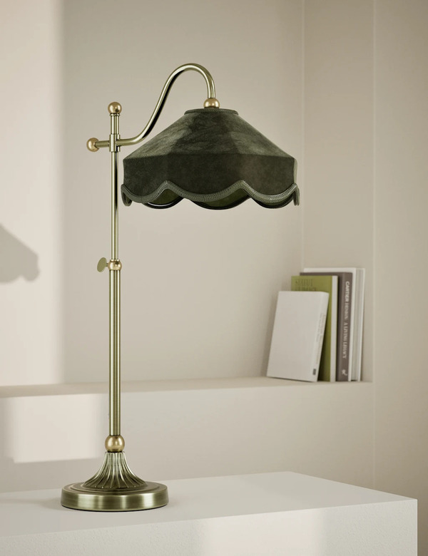  M&s Winnie Velvet Table Lamp Green 