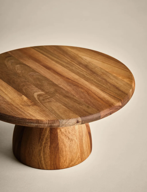  M&s Wooden Cake Stand Natural 