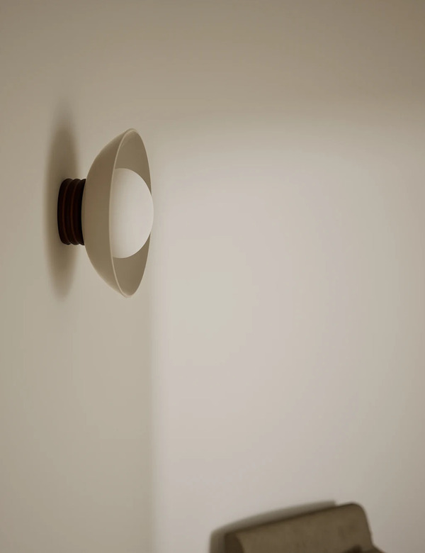  M&s Wooden Ribbed Wall Light Brown 