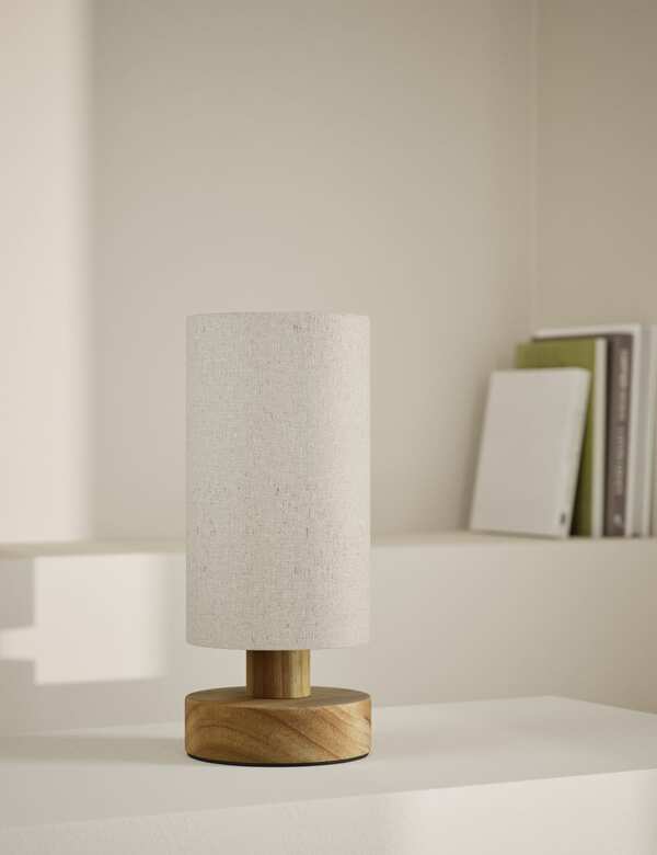  M&s Wooden Table Lamp Natural 