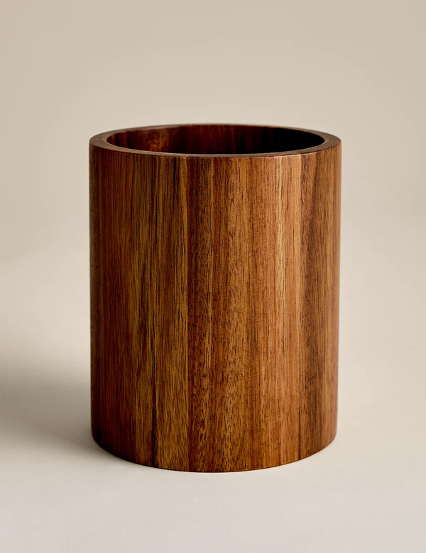  M&s Wooden Utensil Pot Natural 