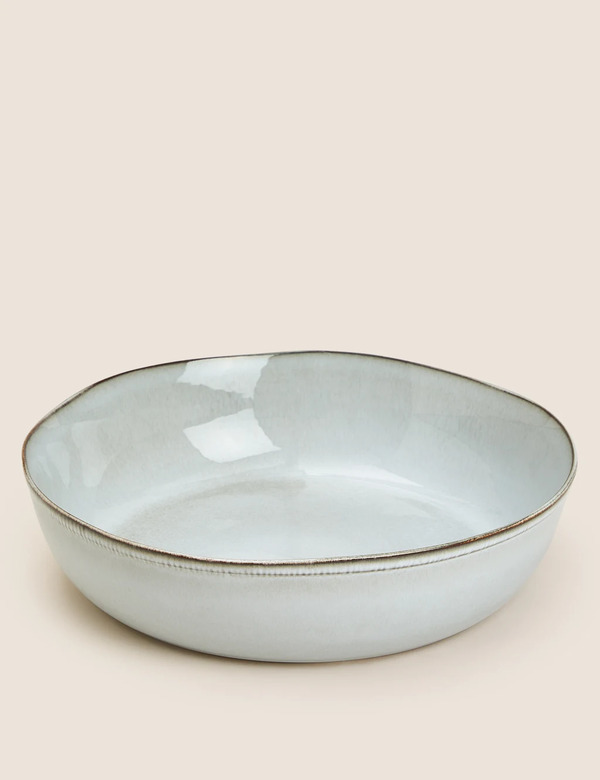  M&s X Fired Earth Extra Large Stoneware Serving Bowl Natural 