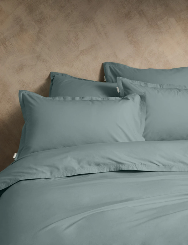  M&s X Fired Earth Washed Cotton Duvet Cover Storm 