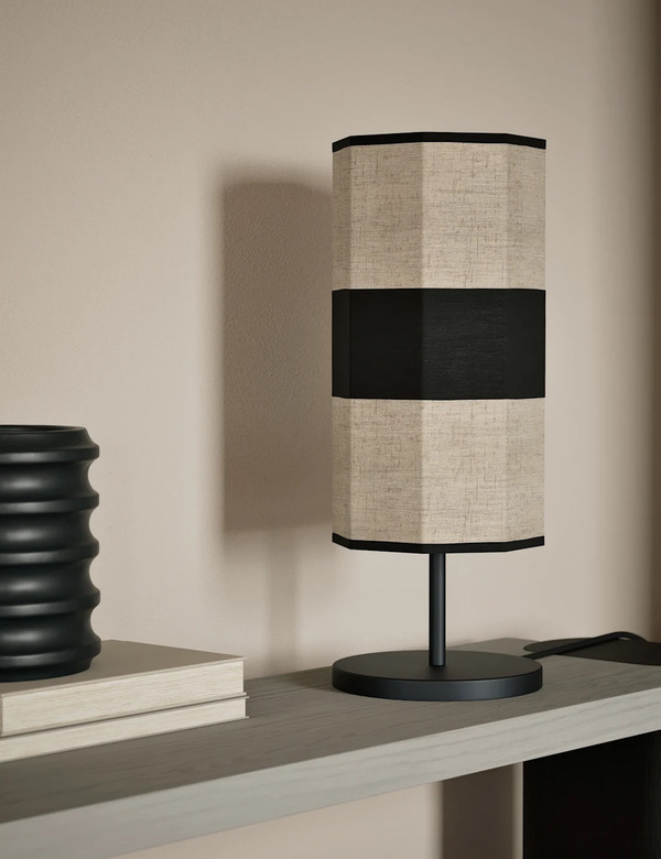  M&s X Kelly Hoppen Band Table Lamp Natural 