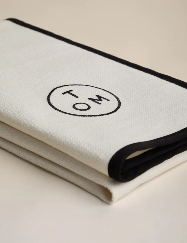  M&s X Tom Kerridge Pure Cotton Black Trim Chef's Cloth Black 
