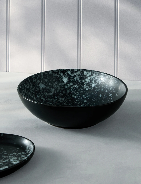  M&s X Tom Kerridge Reactive Glaze Medium Serving Bowl Black 