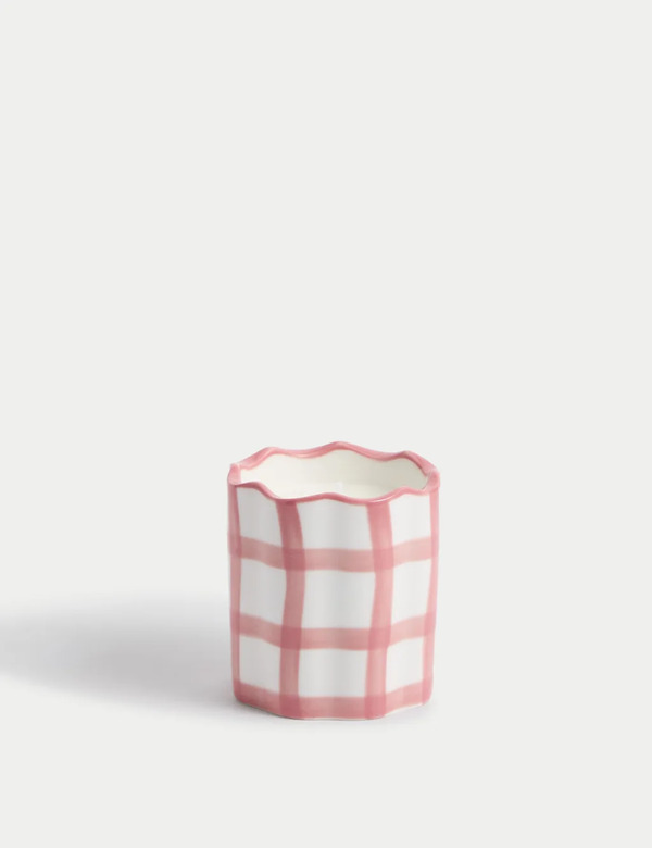  M&s Yuzu & Pomegranate Check Scented Candle Pink 