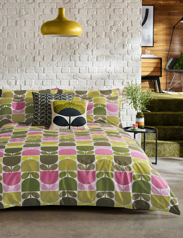  Orla Kiely Pure Cotton Multi Block Stem Bedding Set Multi 