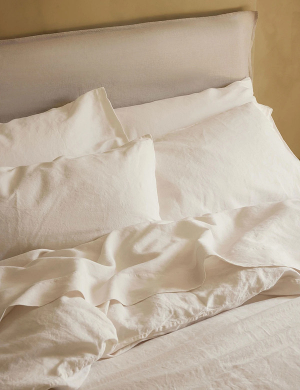  Piglet In Bed Pure Linen Pillowcase Set Pearl 