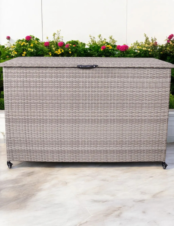  Royalcraft Rattan Cushion Storage Box 510l Light Grey 