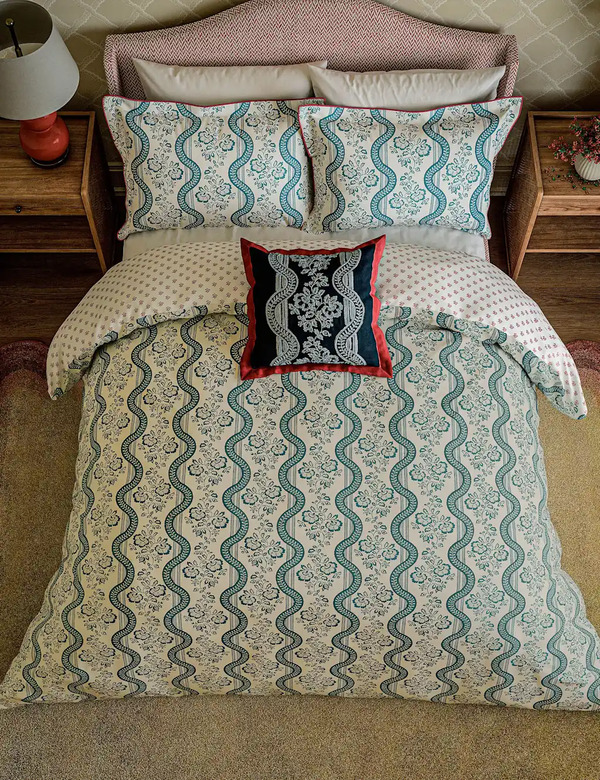  Sanderson Pure Cotton Aubrey Bedding Set Multi 