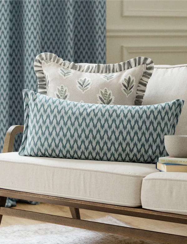  Sanderson Woven Hutton Jacquard Cushion Blue Mix 