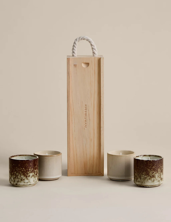  Scentiments™ Set Of 4 Espresso Mug Candles Brown Mix 