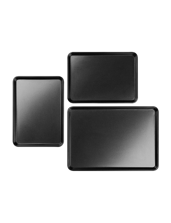  Tala 3 Piece Carbon Steel Baking Tray Set Black 
