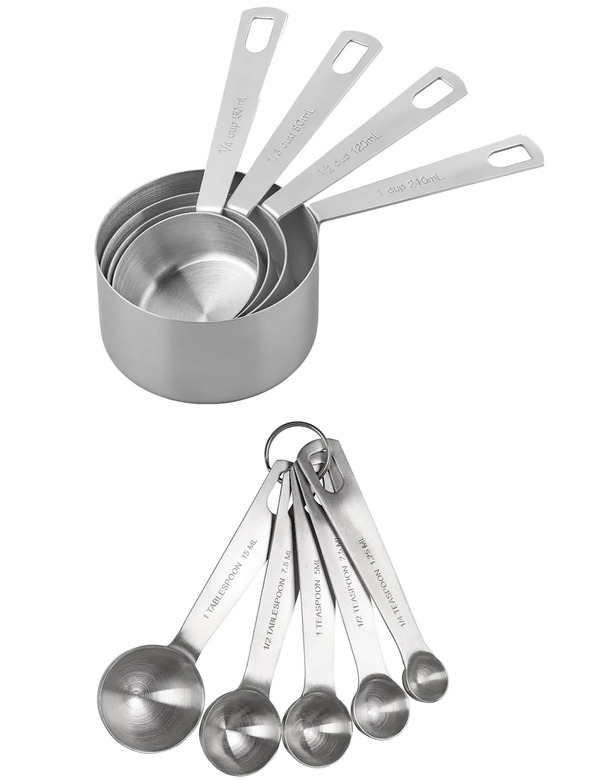  Tala Set Of 5 Measuring Spoons & 4 Measuring Cups Silver 