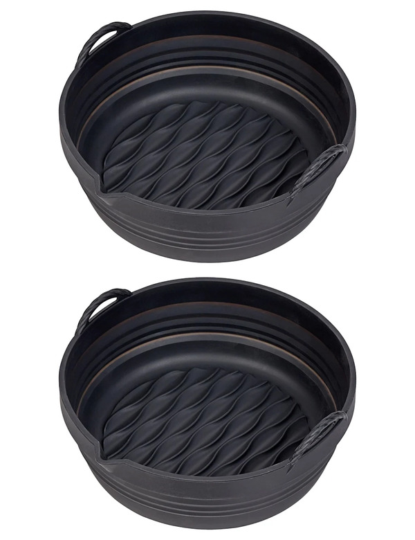  Tala Set Of 2 Round Silicone 22cm Air Fryer Liners Black 