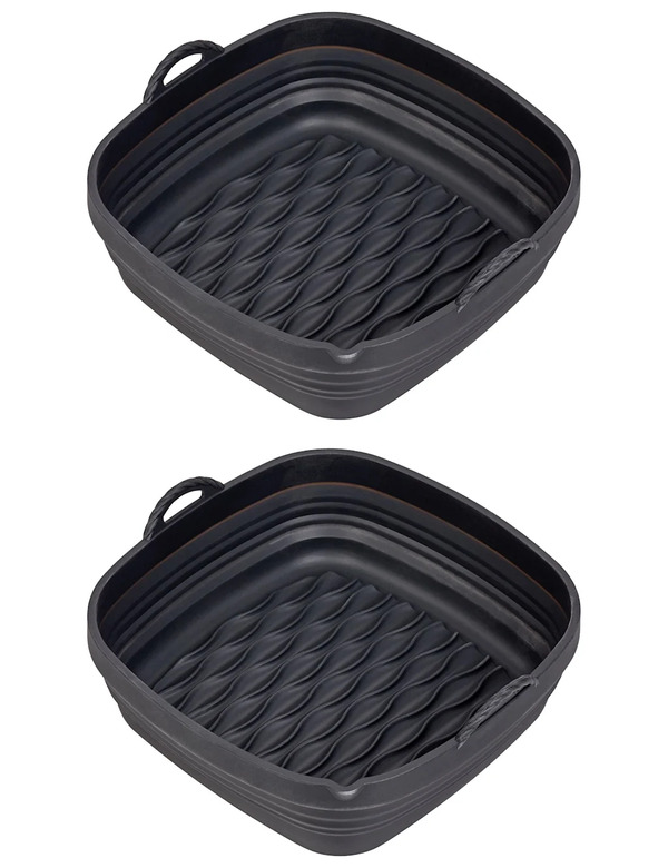  Tala Set Of 2 Square Silicone 21cm Air Fryer Liners Black 