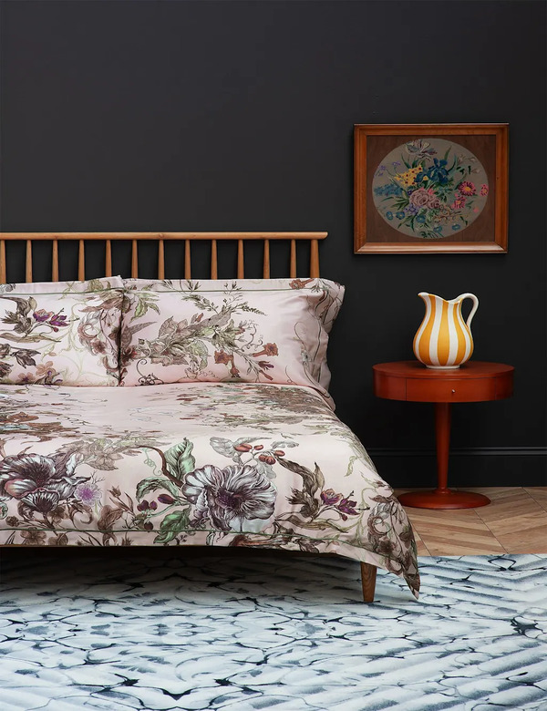  Timorous Beasties Pure Cotton Opera Botanica Bedding Set Light Pink Mix 
