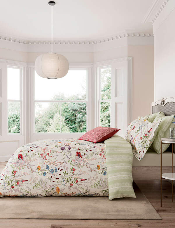  V&a Pure Cotton Blythe Meadow Bedding Set Multi 