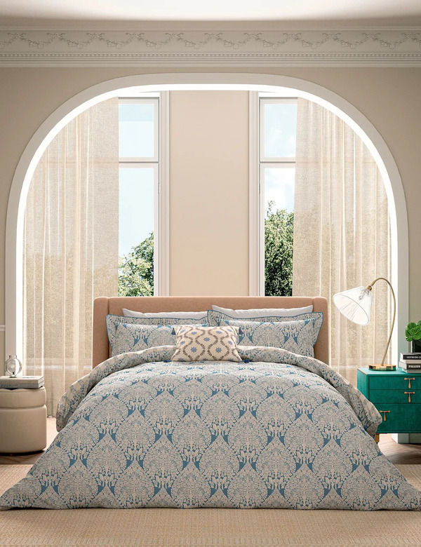  V&a Pure Cotton Lerena Bedding Set Blue Mix 