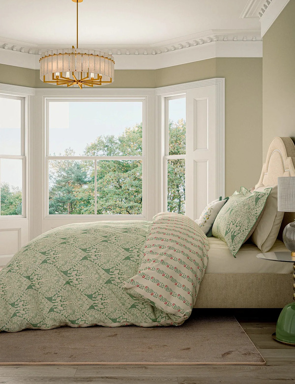  V&a Pure Cotton Lerena Bedding Set Green Mix 