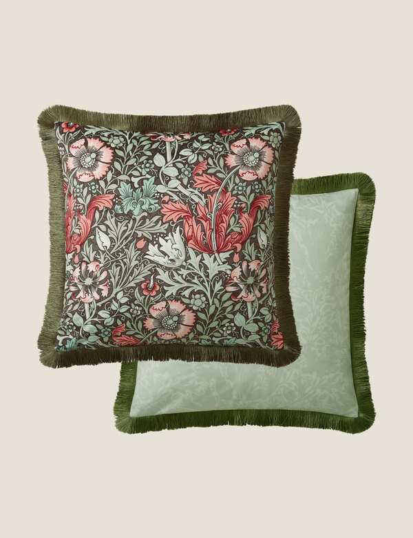  William Morris At Home Velvet Compton Cushion Multi 
