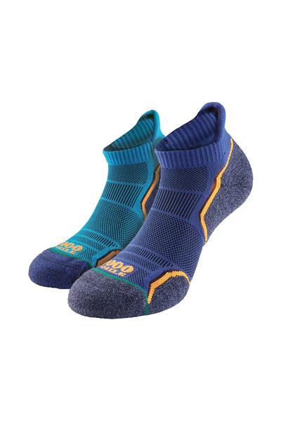  1000 Mile Mens Run Socklet Single Layer Socks Twin Pack 