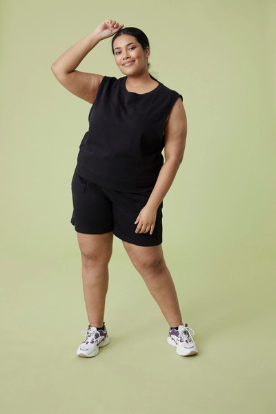  Active People Lunar Womens Oversized Vest   Black 