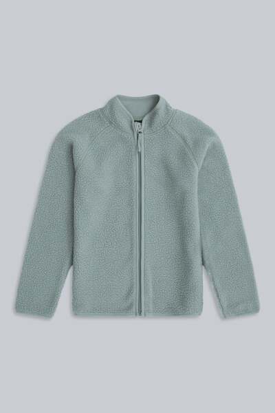  Animal Fern Kids Borg Raglan Fleece   Blue 